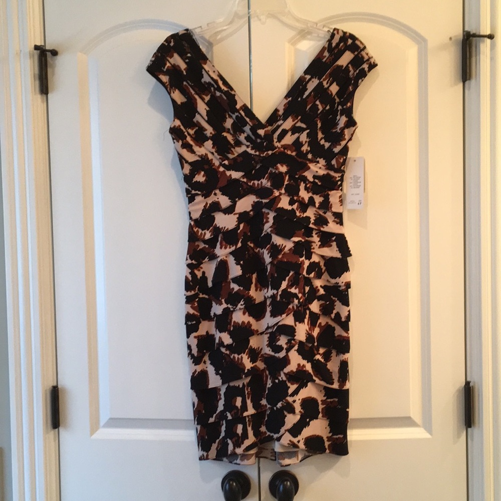 NEW Adrianna Papell Gold and brown dress